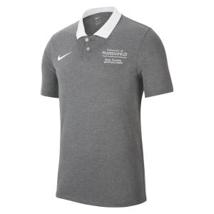 Nike Dri-FIT Park Poly Cotton Polo (M) Charcoal Heather-Htr-White-White