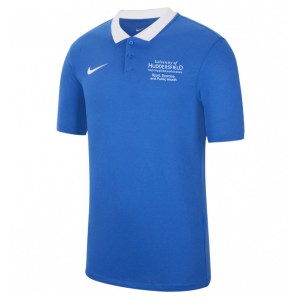 Nike Dri-FIT Park Poly Cotton Polo (M) Royal Blue-White-White