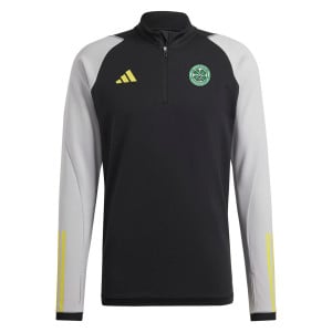 adidas Tiro 23 Competition 1/4 Zip Training Top Black-Team Light Grey-Impact Yellow