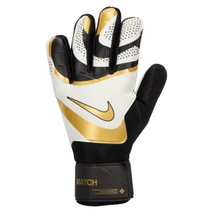 Nike Match Football Goalkeeper Gloves Black-White-Mtlc Gold Coin