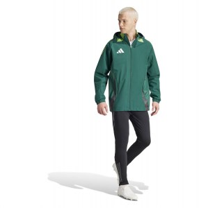 adidas Tiro 24 Competition All-Weather Jacket Team Dark Green-Tech Emerald-White