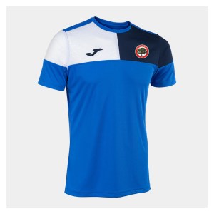 Joma Crew V Short Sleeve T-Shirt - ROYAL/NAVY/WHITE