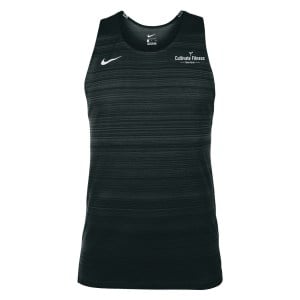 Zelus-Nike Dry Miler Mens Singlet - Black/White
