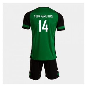 Joma Lider Football Shirt & Shorts Kit - Green Medium/Black/Red