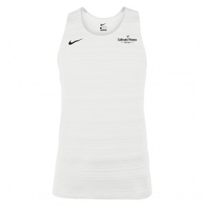 Zelus-Nike Dry Miler Mens Singlet - White/Black