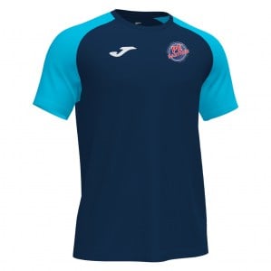 Joma Academy IV Short Sleeve Shirt (M) - Navy/Fluo Turquoise