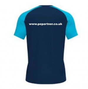 Joma Academy IV Short Sleeve Shirt (M) - Navy/Fluo Turquoise