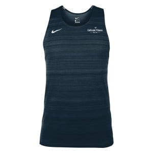 Zelus-Nike Dry Miler Mens Singlet - Obsidian/White