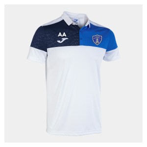 Joma Eco Championship Short Sleeve Polo Shirt - White/Royal Blue/Navy