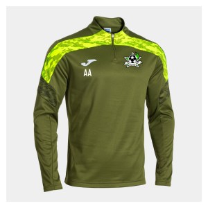Joma Championship VIII 1/2 Zip Sweatshirt - Kaki/Fluorescent Yellow