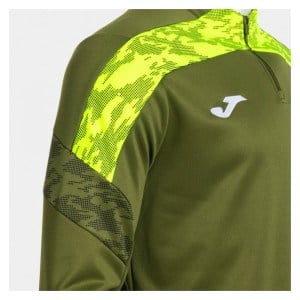 Joma Championship VIII 1/2 Zip Sweatshirt - Kaki/Fluorescent Yellow