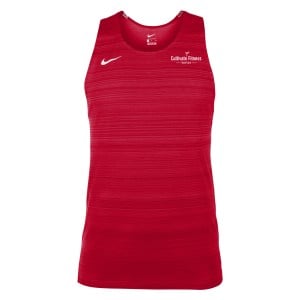 Zelus-Nike Dry Miler Mens Singlet - University Red/White