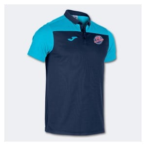 Joma Hobby II Poly Cotton Polo - Navy/Fluor turquoise