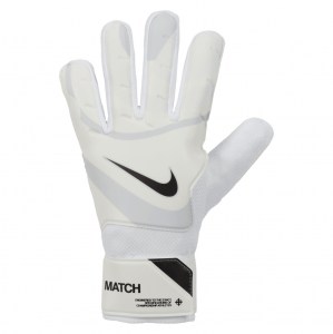 Nike Match Football Goalkeeper Gloves - WHITE/PURE PLATINUM/BLACK