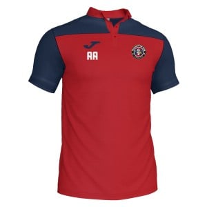 Joma Hobby II Poly Cotton Polo - Red/Navy