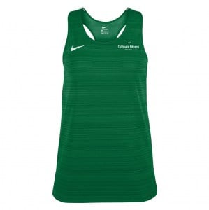 Zelus-Nike Dry Miler Singlet (W) - Pine Green/White